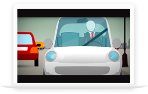 un ordinateur avec un dessin animé