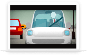 un ordinateur avec un dessin animé